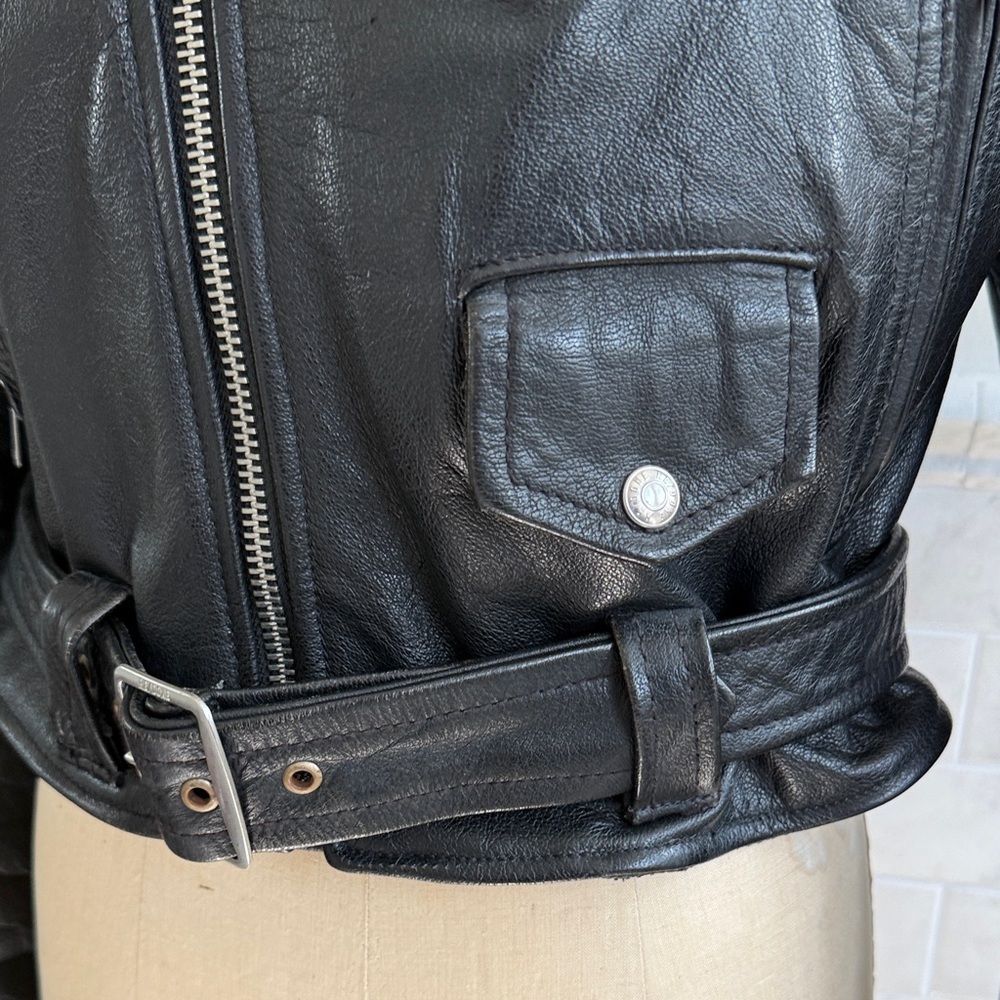Re/Done Black Leather Moto Jacket - Picture 8 of 17